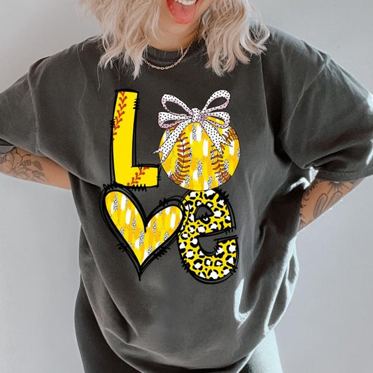 Love Softball Shirt ~ Unisex Apparel Relaxed Fit Printed In The USA Clothing Womenswear Casual Comfort Cotton Top Athletic Boho