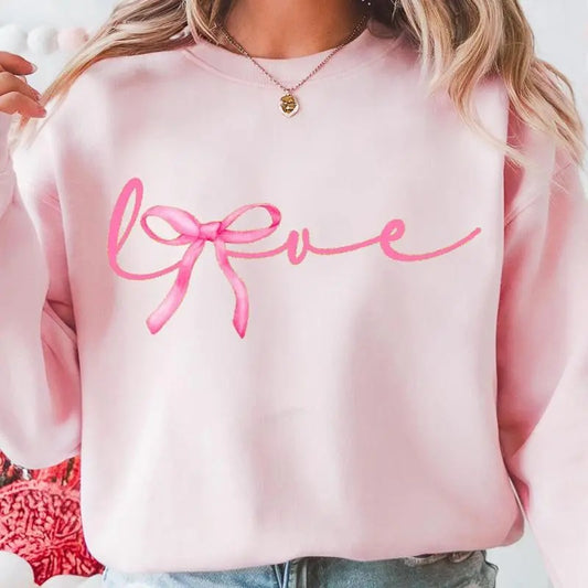 Love Valentine Coquette Unisex T-Shirt Sweatshirt Hoodie, Coquette Bow Valentine's Day Sweatshirt, Romantic Valentine's Clothing