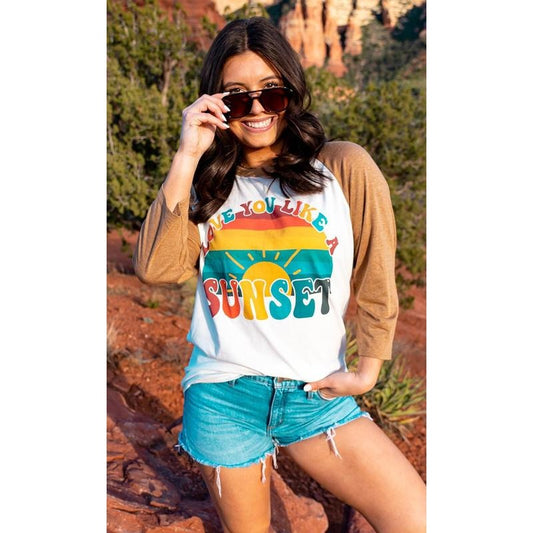 Love You Like a Sunset Raglan Top Womenswear