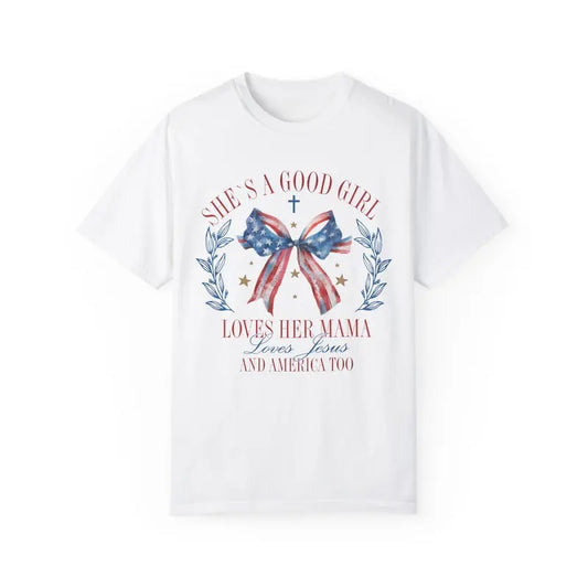 Loves Jesus And America Too Shirt Comfort Colors, July 4th Shirt, USA Oversized Graphic Tshirt, Patriotic Tshirts, America Shirt