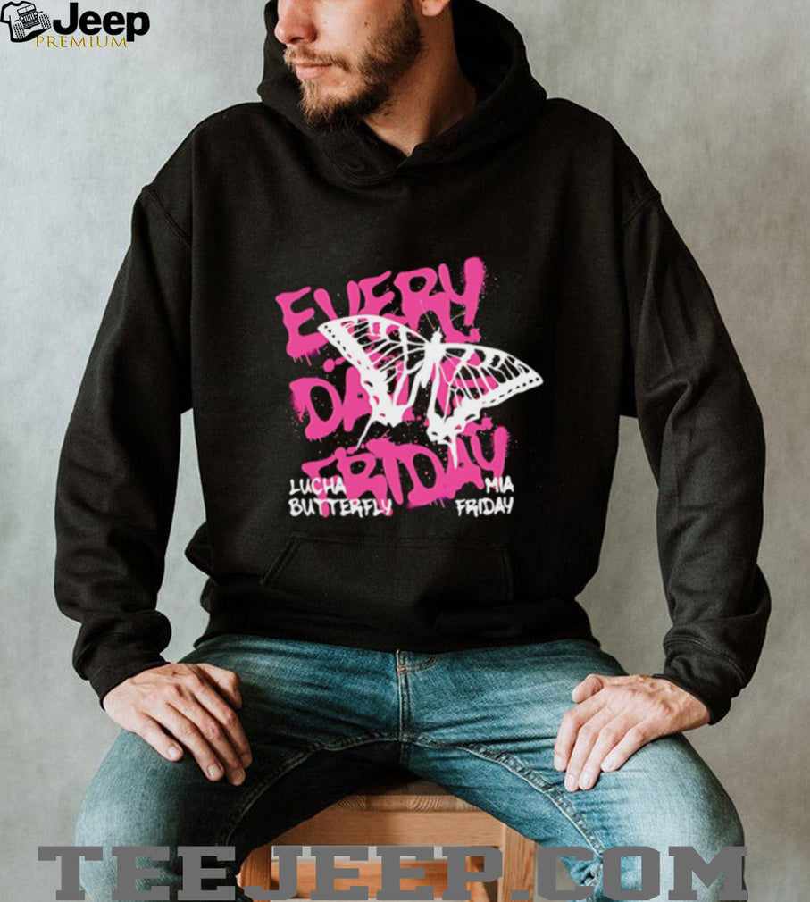 Lucha Butterfly Mia Friday butterfly graphic shirt