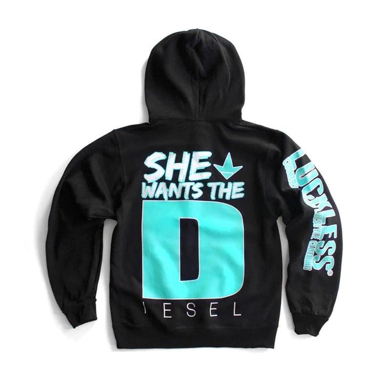 Luckless Outfitters She Wants the Diesel Hoodie Cotton Menswear
