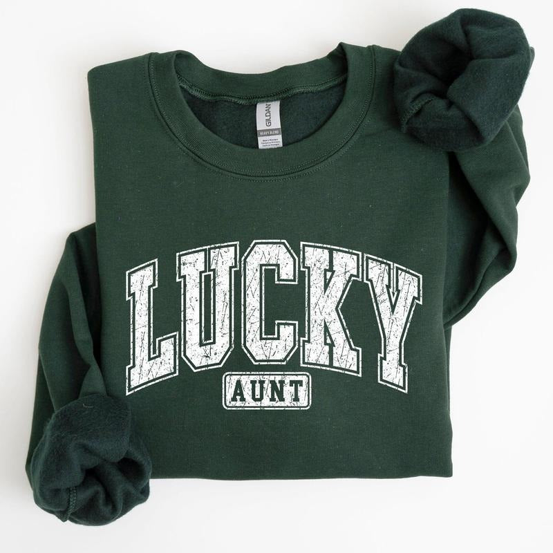 Lucky Aunt, Retro, St Patrick's Day Sweatshirt T-Shirts, Hoodie | WearSparks.com
