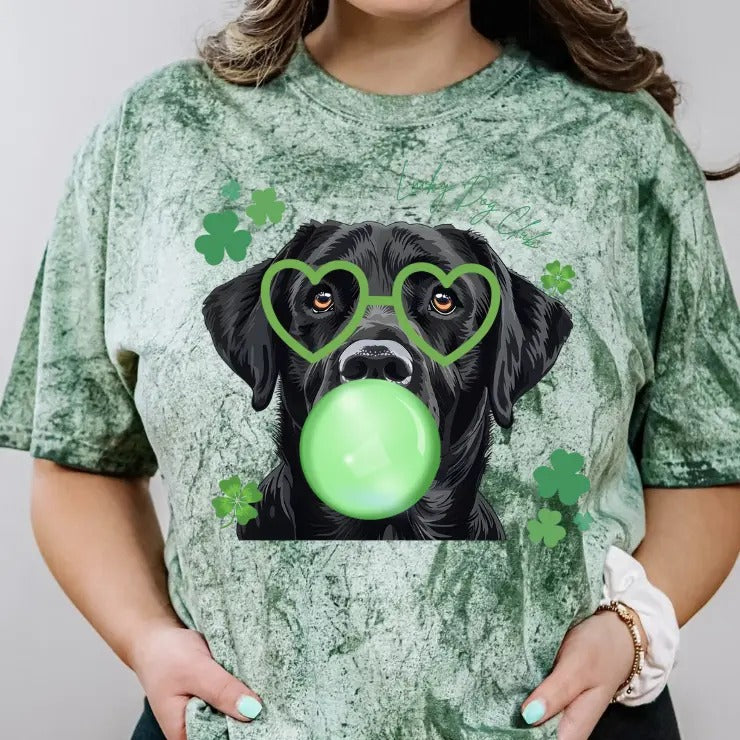 Lucky Dog Black Lab Shirt ~ Unisex Apparel Relaxed Fit Printed In The USA Clothing Womenswear Casual Comfort Cotton Top Athletic Boho Chic