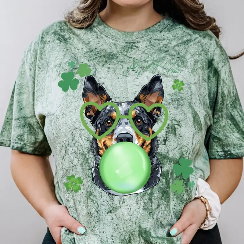 Lucky Dog Blue Heeler Shirt ~ Unisex Apparel Relaxed Fit Printed In The USA Clothing Womenswear Casual Comfort Cotton Top Athletic Boho Chic