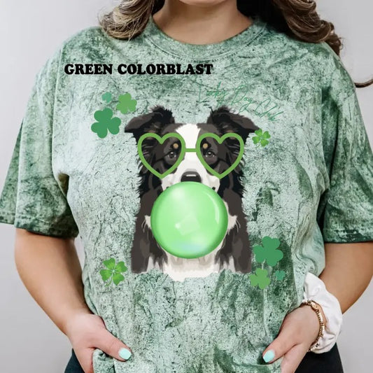 Lucky Dog Border Collie Shirt ~ Unisex Apparel Relaxed Fit Printed In The USA Clothing Womenswear Casual Comfort Cotton Boho