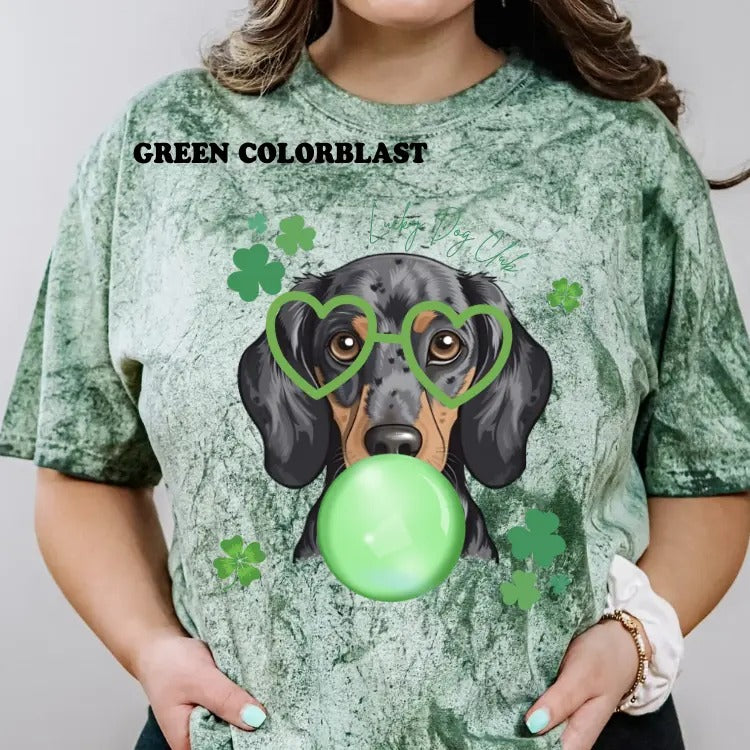 Lucky Dog Dapple Dachshund Shirt ~ Unisex Apparel Relaxed Fit Printed In The USA Clothing Womenswear Casual Comfort Cotton Top Athletic Boho Chic