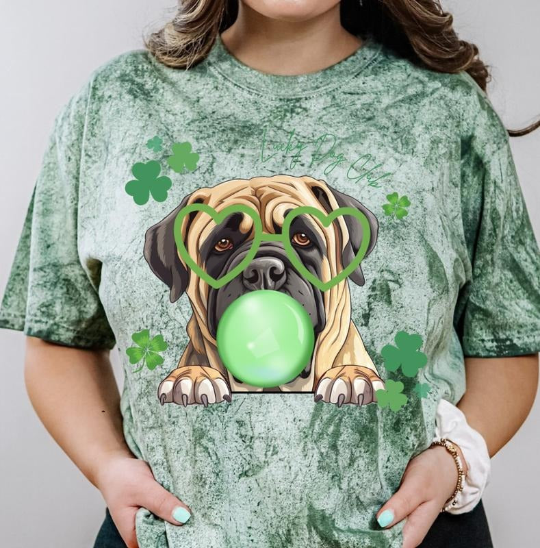 Lucky Dog English Mastiff Shirt ~ Unisex Apparel Relaxed Fit Printed In The USA Clothing Womenswear Casual Comfort Cotton Top Athletic Boho Chic