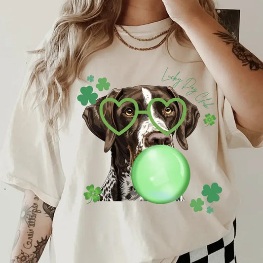 Lucky Dog GSP Shirt ~ Unisex Apparel Relaxed Fit Printed In The USA Clothing Womenswear Casual Comfort Cotton Top Athletic Boho Chic
