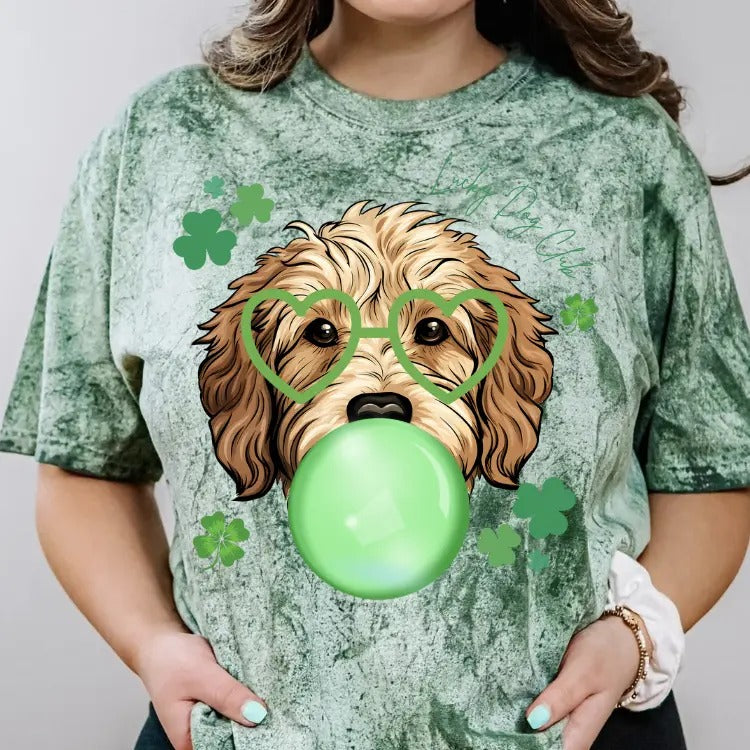 Lucky Dog Goldendoodle Shirt ~ Unisex Apparel Relaxed Fit Printed In The USA Clothing Womenswear Casual Comfort Cotton Top Athletic Boho Chic