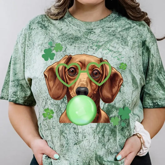 Lucky Dog Tan Short Haired Dachshund Shirt ~ Unisex Apparel Relaxed Fit Printed In The USA Clothing Womenswear Casual Comfort Cotton Top Athletic Boho Chic