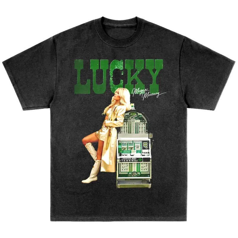 Lucky Girl Album Tee, Megan Moroney Graphic Concert Song Tshirt, Sweatshirt, Hoodie, Comfort Colors, Unisex Shirt, Top Menswear Shortsleeve Underwear