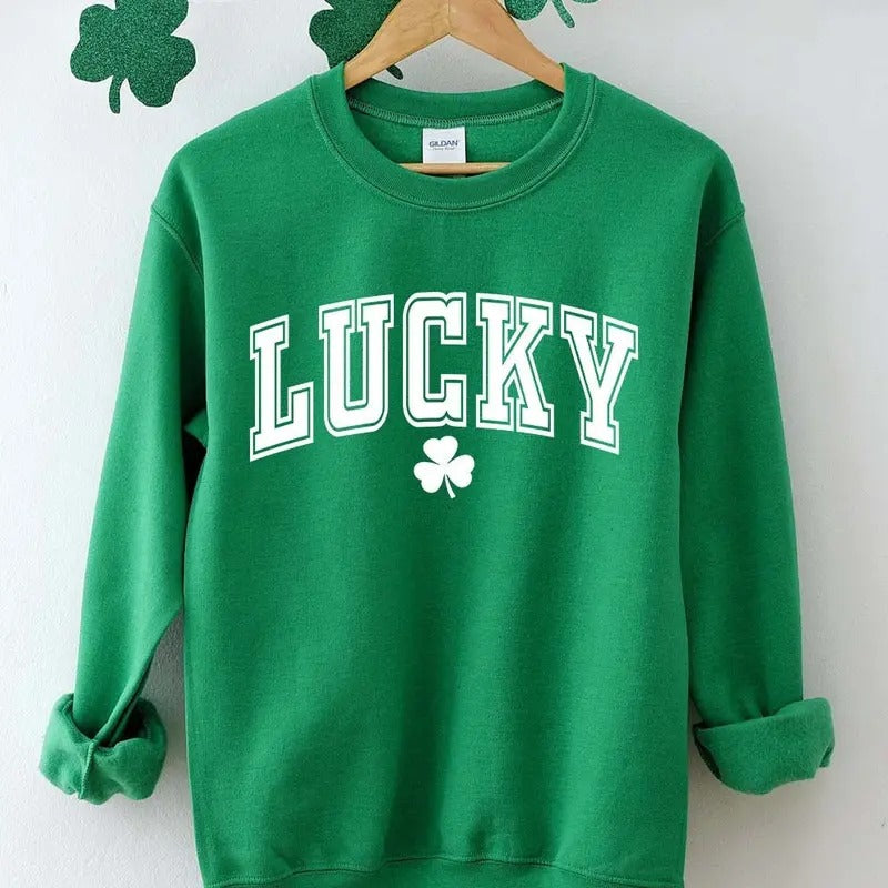 Lucky Sweatshirt Cute St Patricks Day Sweatshirt For Women St Patricks Sweater For Women Trendy St Patricks Day Crewneck...