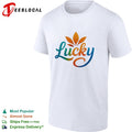 Lucky typography with leaves shirt