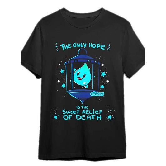 Lumalee T-shirt, the only hope is the Sweet Relief of Death T-shirt Fun men's short sleeve graphic T-shirt series black Made in USA