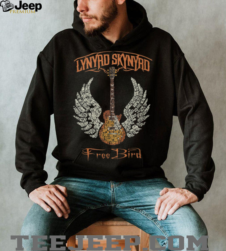 Lynyrd Skynyrd Free Bird Guitar Lyrics Typography T Shirt