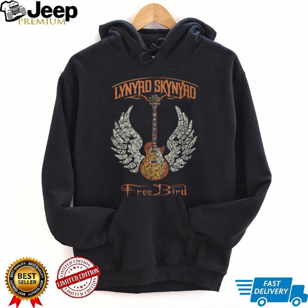 Lynyrd Skynyrd Free Bird Guitar Lyrics Typography T Shirt