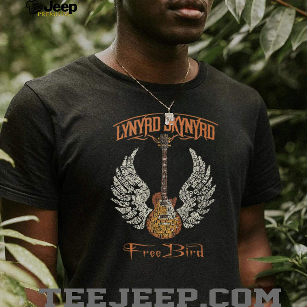 Lynyrd Skynyrd Free Bird Guitar Lyrics Typography T Shirt