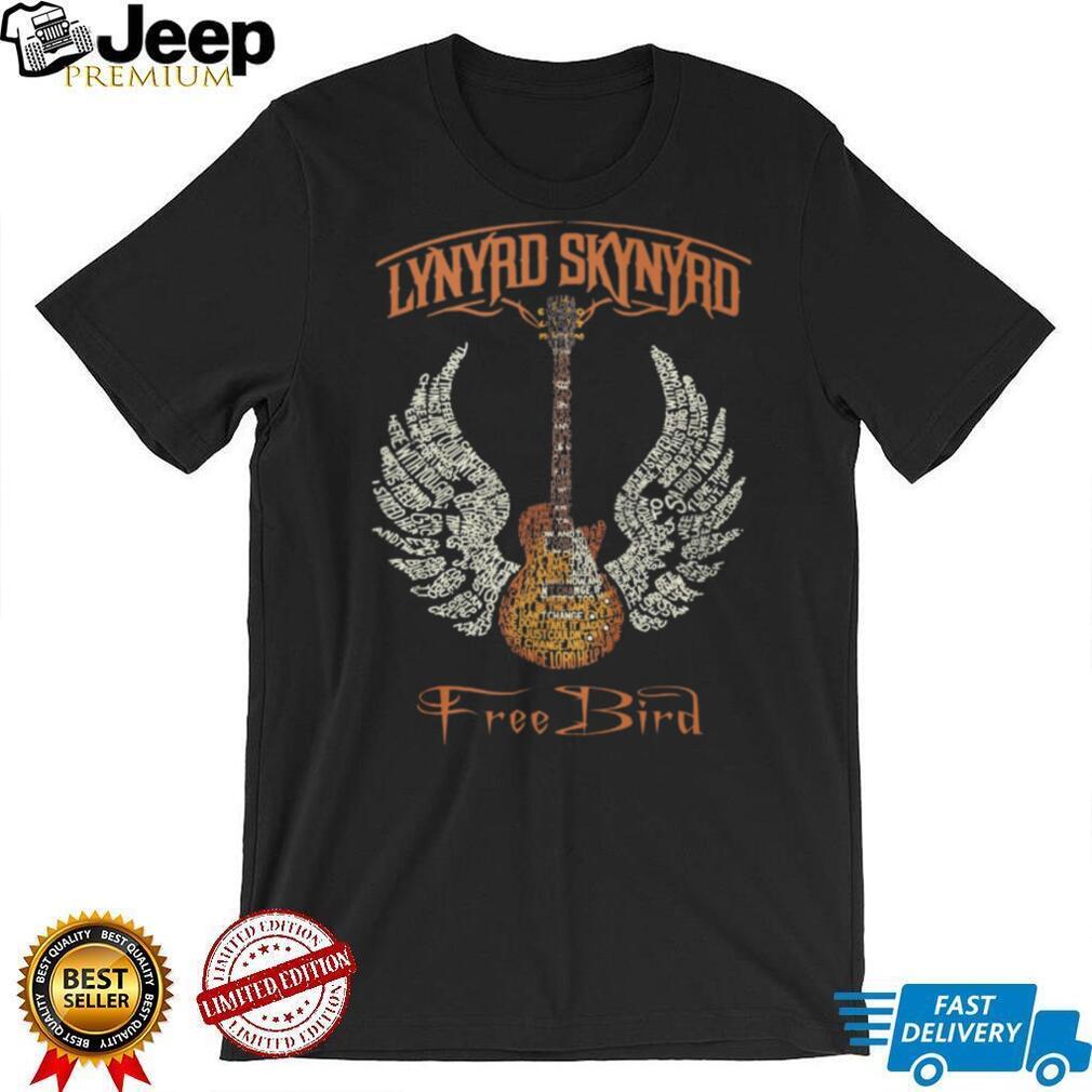 Lynyrd Skynyrd Free Bird Guitar Lyrics Typography T Shirt