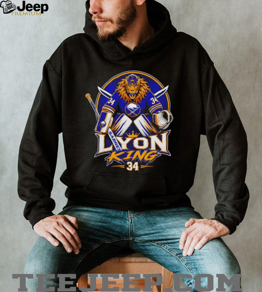 Lyon King #34 Alex Lyon Buffalo Sabres Goalie King Lion T Shirt