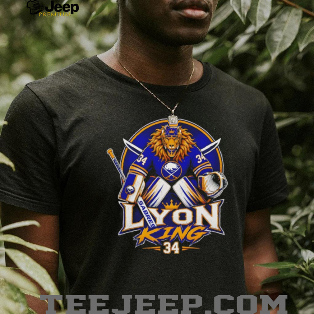 Lyon King #34 Alex Lyon Buffalo Sabres Goalie King Lion T Shirt