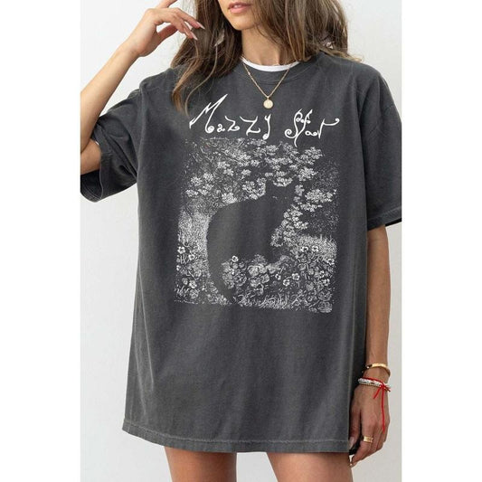 M@zzy St@r Cat Black Tee, Unisex Cotton Shirt