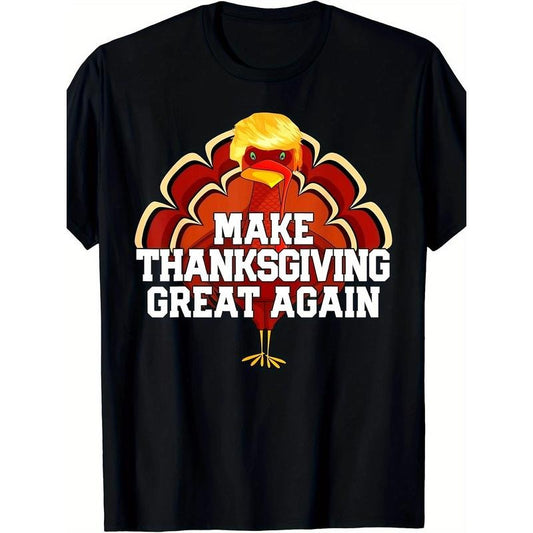 MAKE THANKSGIVING GREAT AGAIN Trump Turkey Funny 2024 Gift T-Shirt- 220g made in usa Hoodie, Sweatshirt | WearSparks.com