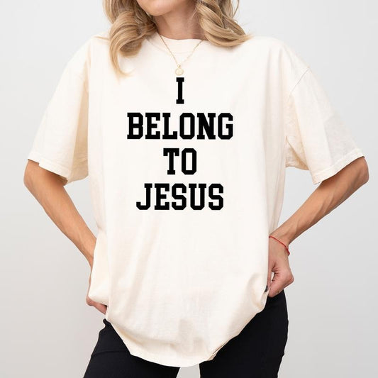 MAPTEES I Belong To Jesus Comfort Colors Shirt, Football Lover T-shirt, Christian Football Fan Club Graphic Tee, Faith Based Clothing, Gift For Her