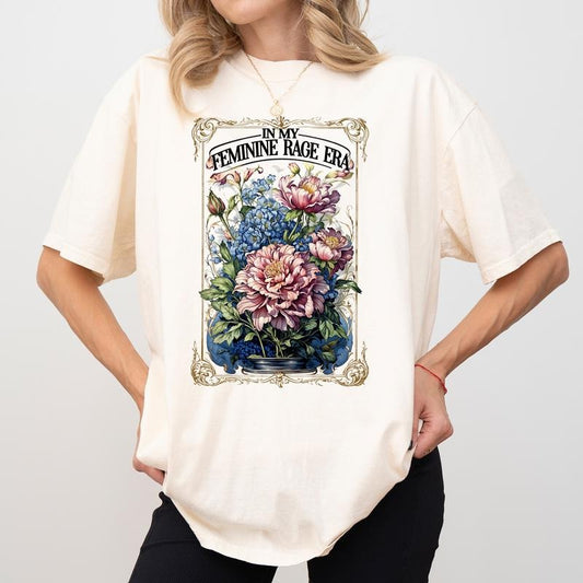 MAPTEES In My Feminine Rage Era Comfort Colors Shirt, Smash The Patriarchy T-shirt, Feminism Graphic Tee, Women's Rights Clothing, Equality Outfits