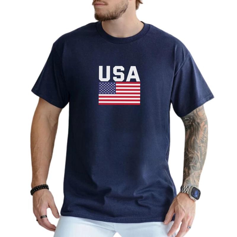 MAPTEES USA Graphic Tee, American Flag T-shirt For Men, America Nations of The World Shirt, National Pride Flag Men Tee, 4th Of July Clothing