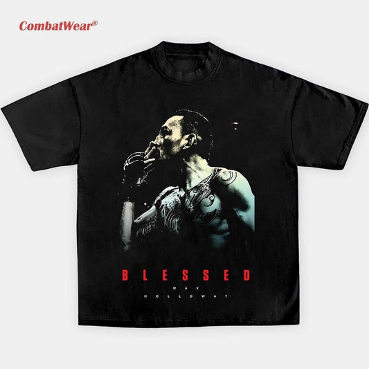 MAX HOLLOWAY BLESSED TEE, Boxing T-shirt, UFC Shirt, Fighter Tee, Graphic Boxing Champ T-Shirt Hoodie, Sweatshirt