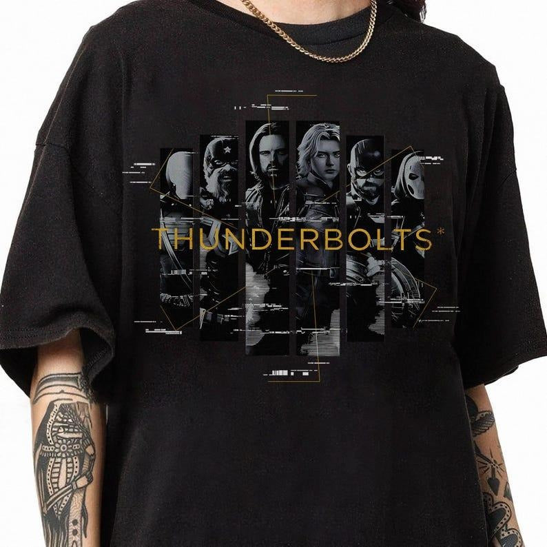 MCU Thunderbolts 2025 Movie Shirt, Yelena Belova, Bucky Barnes Shirt, Be Careful Who You Assemble Tshirt, Thunderbolts 2025 Poster Tee