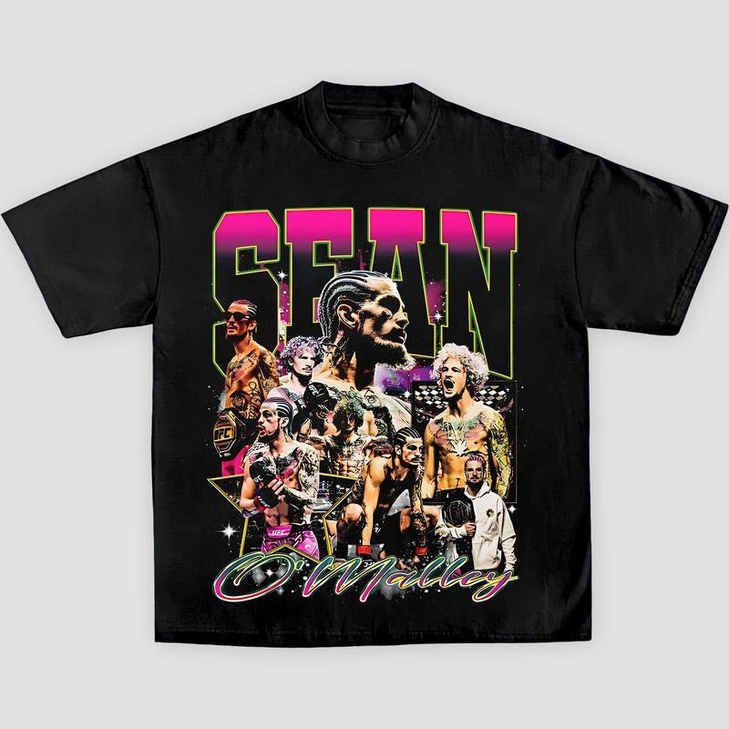 MEN'S UFC BLACK SEAN O'MALLEY QUASAR GRAPHIC TEE, Boxing T-shirt, Boxer Tee, Sports Shirt, Gift for Him Gift For Her Hoodie Sweatshirt