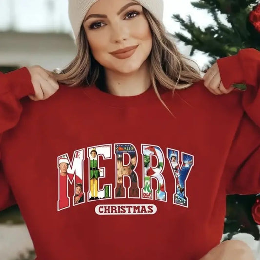 MERRY Christmas 90s Movies Shirt Crewneck Sweatshirt, Christmas Shirt for Movies Lovers, Christmas 90s Movies Sweater,Christmas Movies Shirt