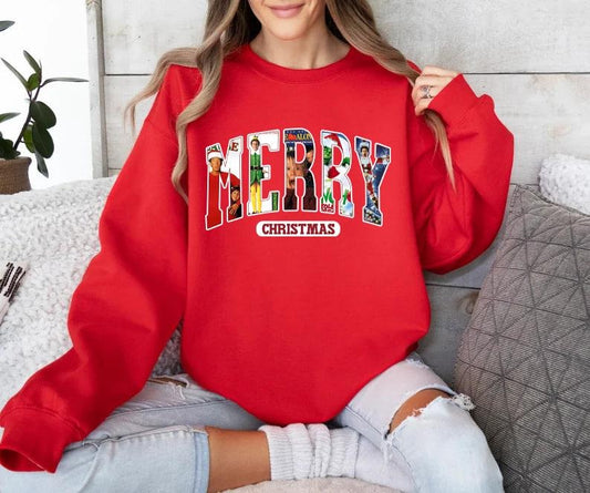 MERRY Christmas 90s Movies Shirt Sweatshirt, Christmas Shirt for Movies Lovers, Christmas 90s Movies Sweater, Christmas Movies Sweatshirt, Christmas Gift, Vintage Christmas Sweatshirt