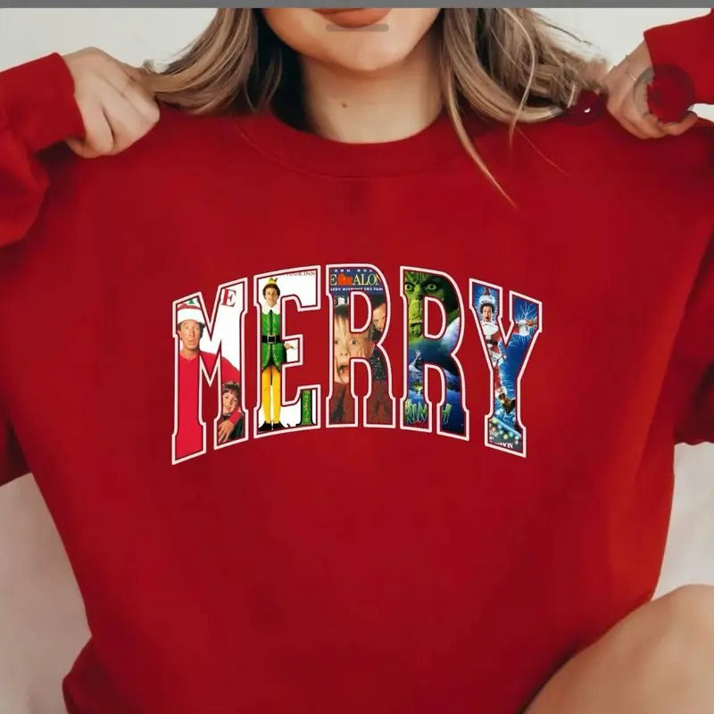 MERRY Christmas 90s Movies Shirt, Christmas Shirt for Movies Lovers
