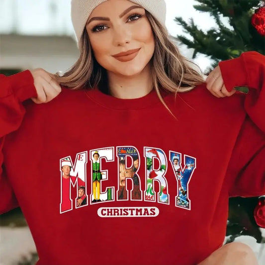 MERRY Christmas 90s Movies Shirt, Merry Christmas Sweatshirt, Embrace The Festive Spirit With A Christmas Shirt Womenswear