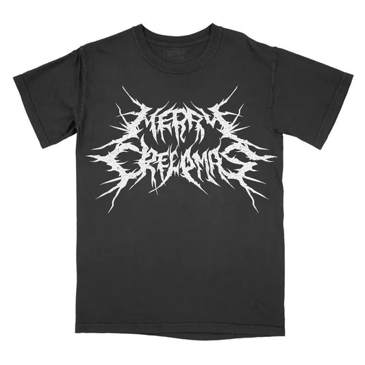 METAL Font Merry Creepmas Graphic Tee - Comfort Colors Shirt Metal Christmas Unisex Top