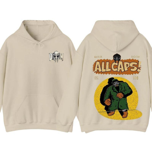 MF Doom Madlib All Caps T-Shirt Sweatshirt Hoodie,  Vintage 90s Graphic Tee, Gift For Men For Women, Trendy Shirt, Graphic Tee For Men