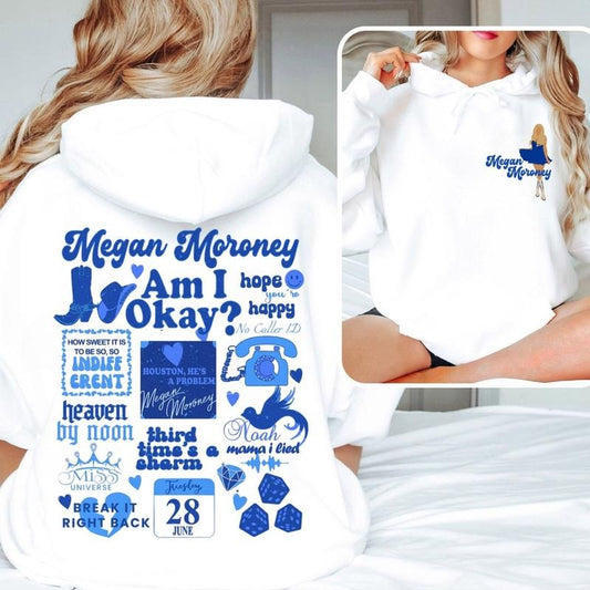 MM Am I Ok Tour Hoodie 2 Sided, Meg Country Cowgirl Fan Top, Concert Outfit, Unisex Sweater Pullover Tee