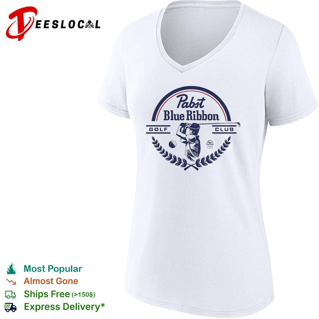 Pabst Blue Ribbon Golf Club Logo Beer PBR shirt