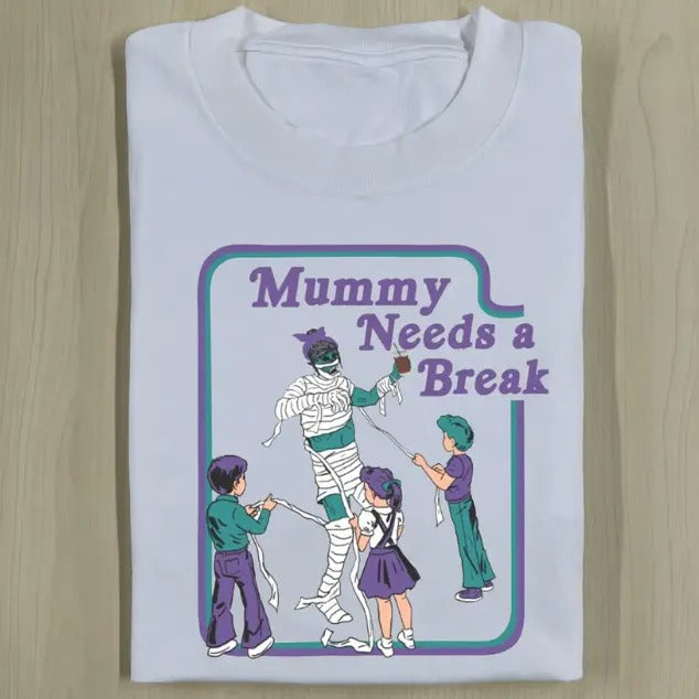 MUMMY NEEDS A BREAK TEE, Horror Movie Shirt, Horror Character, Funny Halloween Shirt, Unisex T-Shirt, Gift For Men Women