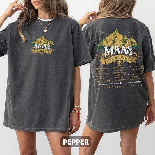 Maas National Parks Comfort Colors Shirt, SJM Universe Inspired Shirts, Terrasen Velaris Crescent City Fans T Shirt, Fantasy Reader Gift, Bookish Gift