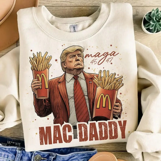 Mac Daddy Maga 47 Trump Shirt, Unisex Apparel Relaxed Fit Printed in the USA Clothing Womenswear Casual and Comfortable