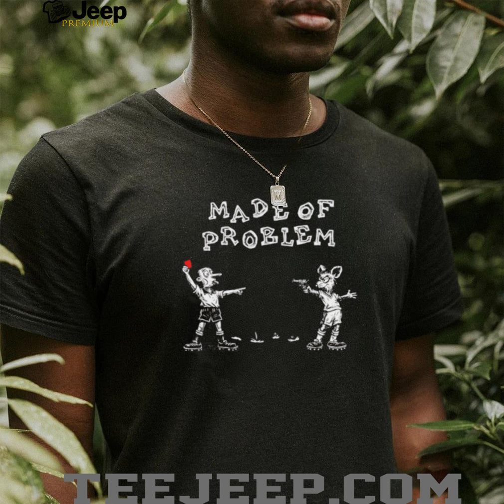 Made of Problem Funny Referee vs Wolf Soccer Graphic T Shirt