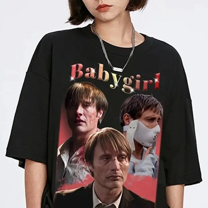 Mads Mikkelsen Baby girl Unisex T-shirt Hannibal, Hannibal Lecter Cotton Menswear Tshirt Hoodie, Sweatshirt | WearSparks.com