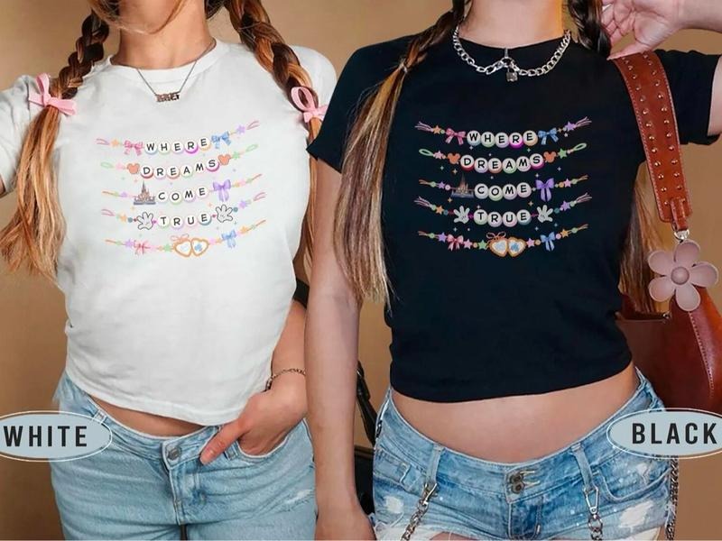 Magic Kingdom Baby Tee, Where Dreams Come True, Besties Shirt, Girl's Trip Shirt, Cute Summer Shirt, Coquette Bow Baby Tee