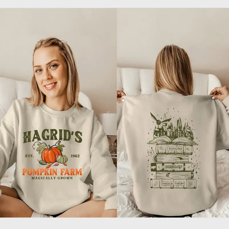 Magical Castle Halloween Sweatshirt, Halloween Cartoon, Pumpkin Crewneck, Halloween Gifts, Vintage Halloween Tshirt, Sweatshirt, Hoodie,  Cozy Seasonal Clothing