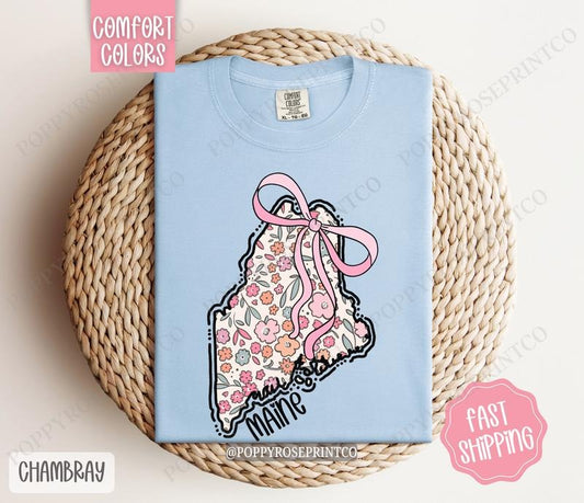 Maine Comfort Colors State Tshirt, Cute Maine Shirt, Maine Tshirt, Maine Shirt