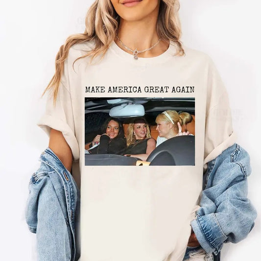 Make America Great Again Tshirt make america great paris hilton, britney spears shirt, lindsay lohan shirt, y2k shirt, britney spears tshirt